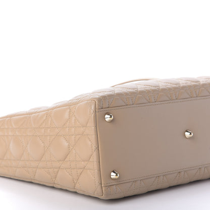 Christian Dior Lambskin Cannage Large Lady Dior Beige 6 of 9