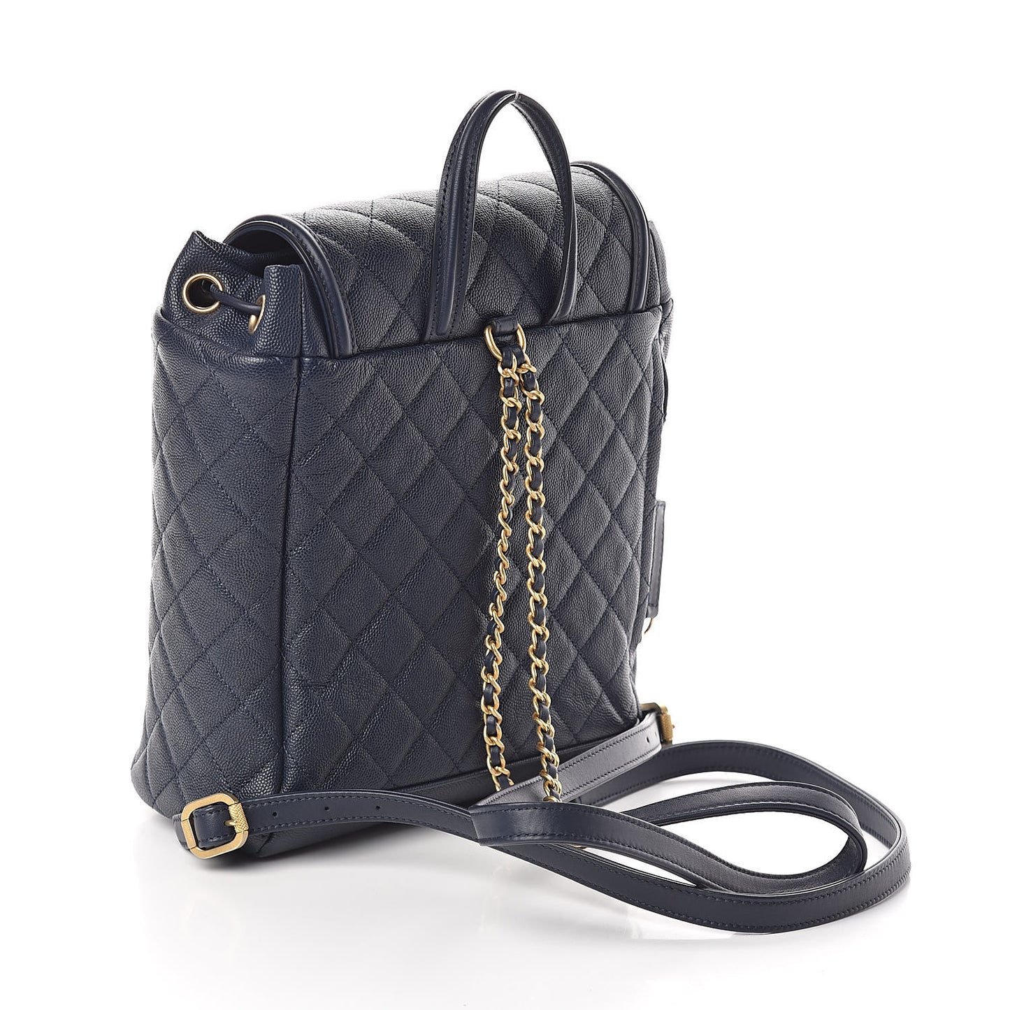 Caviar Quilted Filigree Backpack Navy
