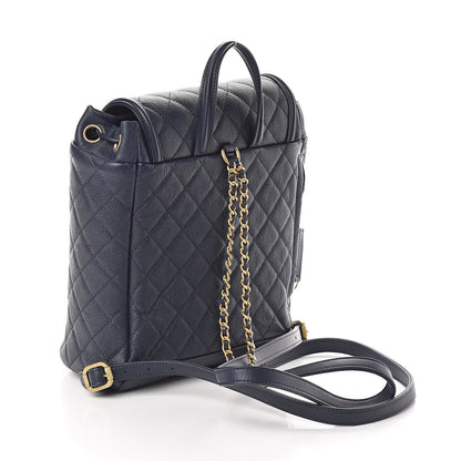 Chanel Caviar Quilted Filigree Backpack Navy 3 of 10