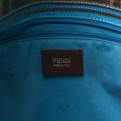 Fendi Zucca Spalmati Perforated Medium Roll Tote Tobacco Pavone 6 of 12