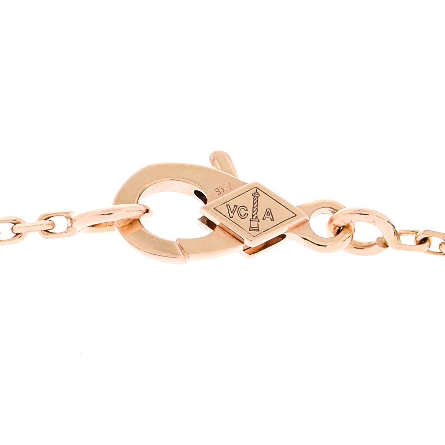 18K Rose Gold Diamond Black Onyx Vintage Alhambra Pendant Necklace