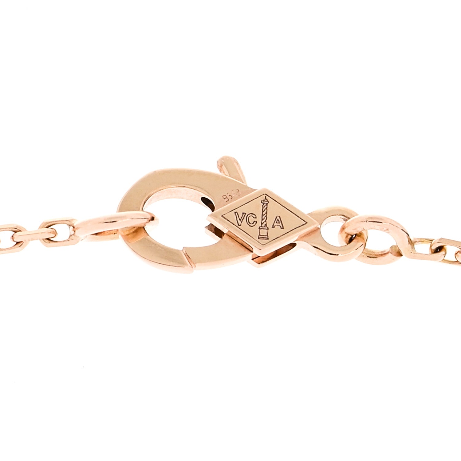 Van Cleef & Arpels 18K Rose Gold Diamond Black Onyx Vintage Alhambra Pendant Necklace 4 of 7