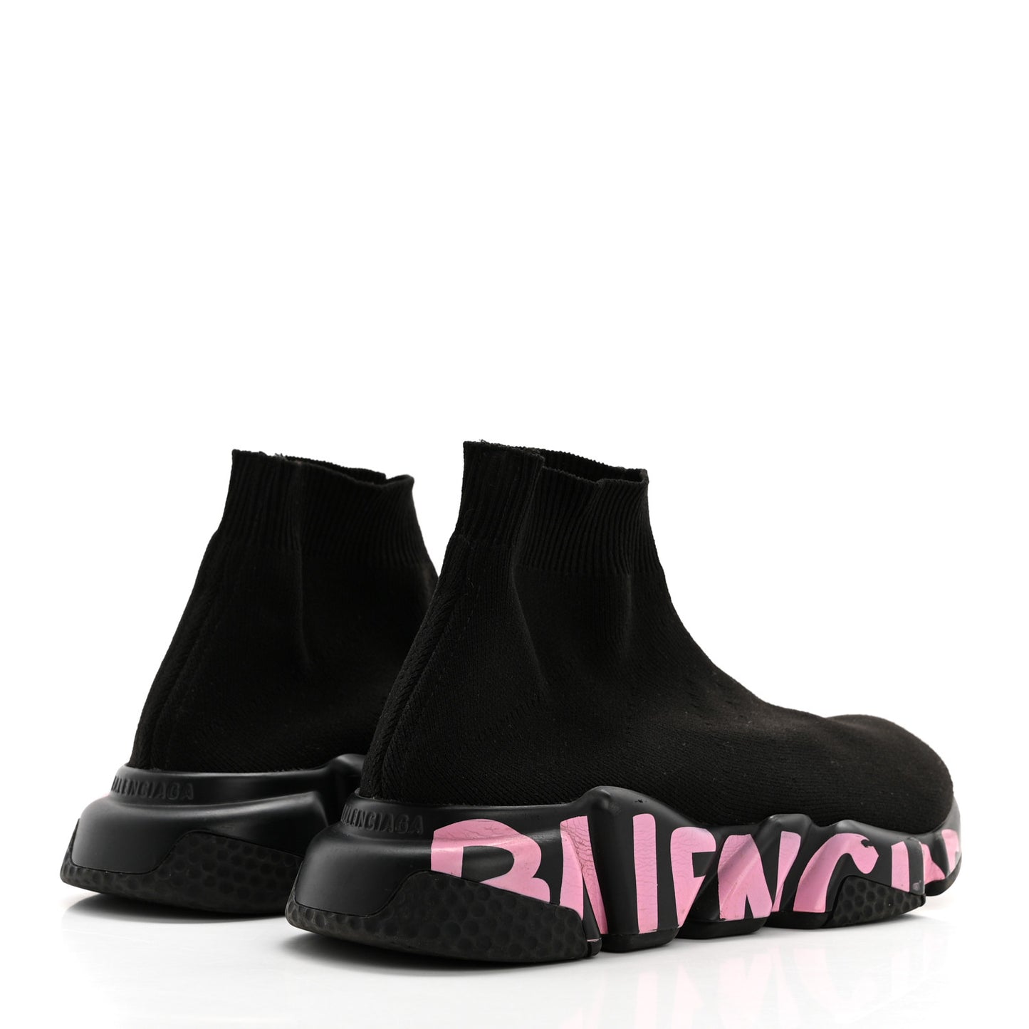 Recycled Knit Womens Speed Graffiti Sneakers 37 Black Pink