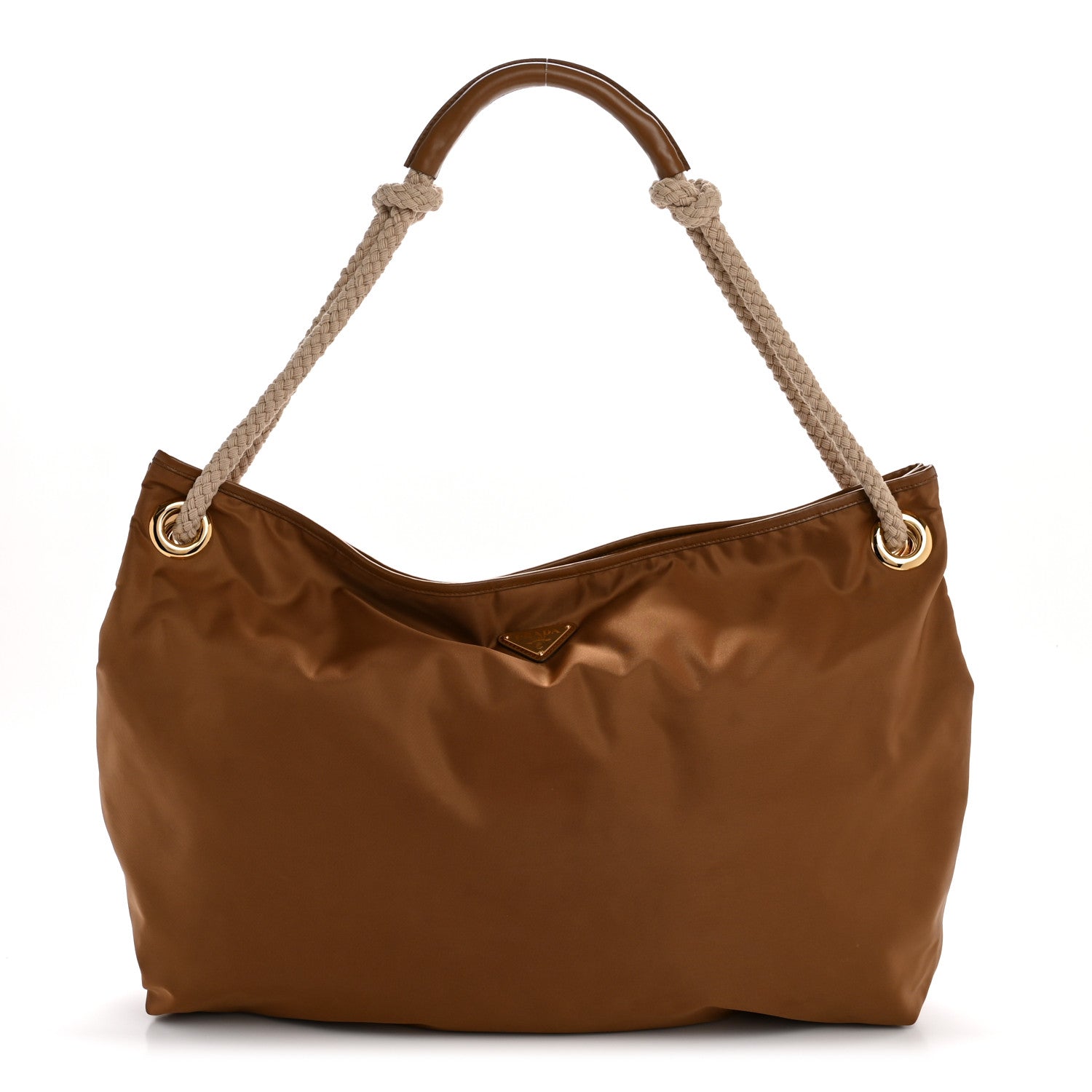 Prada Re-Nylon Triangle Large Mariner Shoulder Bag Brandy 1 of 11