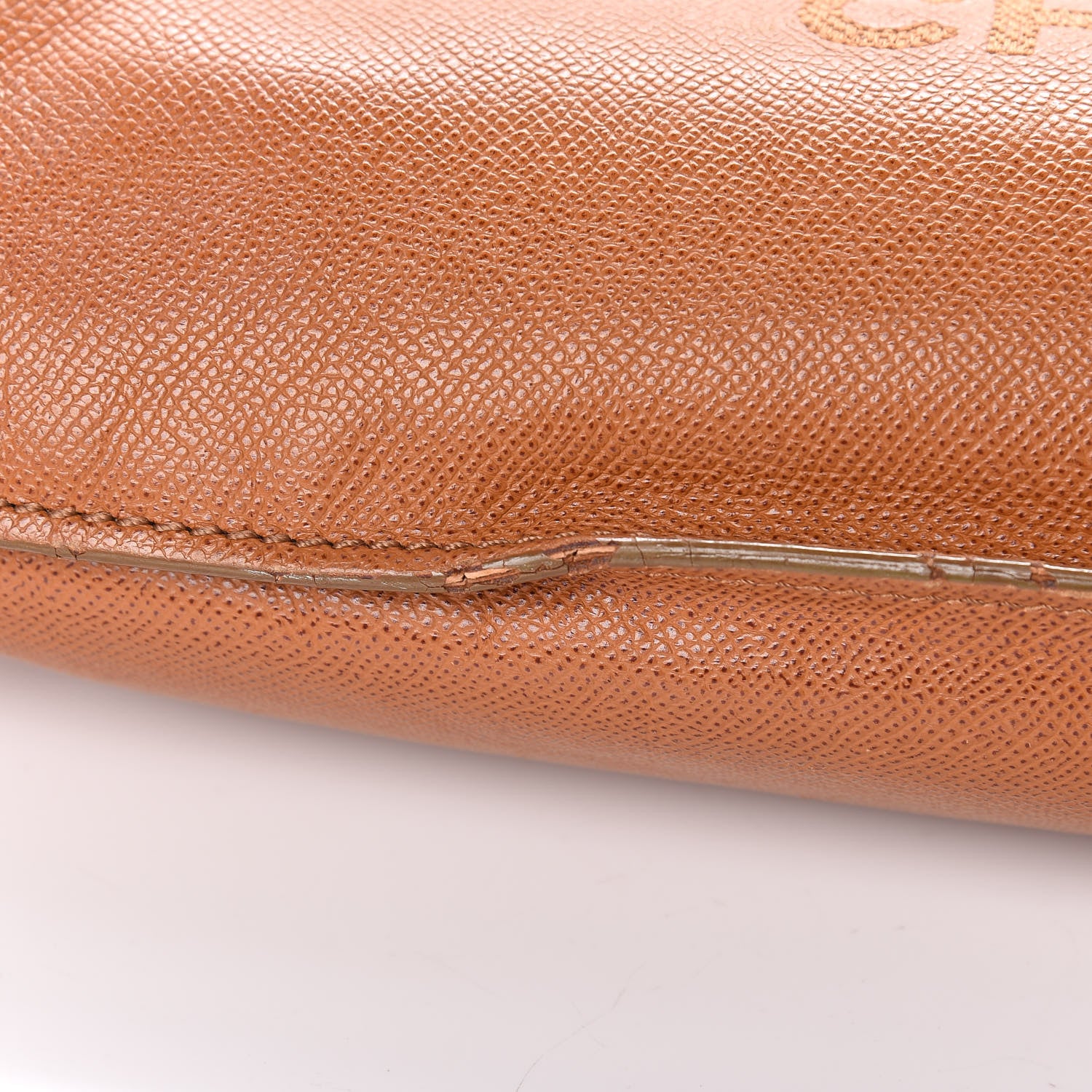 Chanel Grained Calfskin Logo Tote Brown 27 of 33