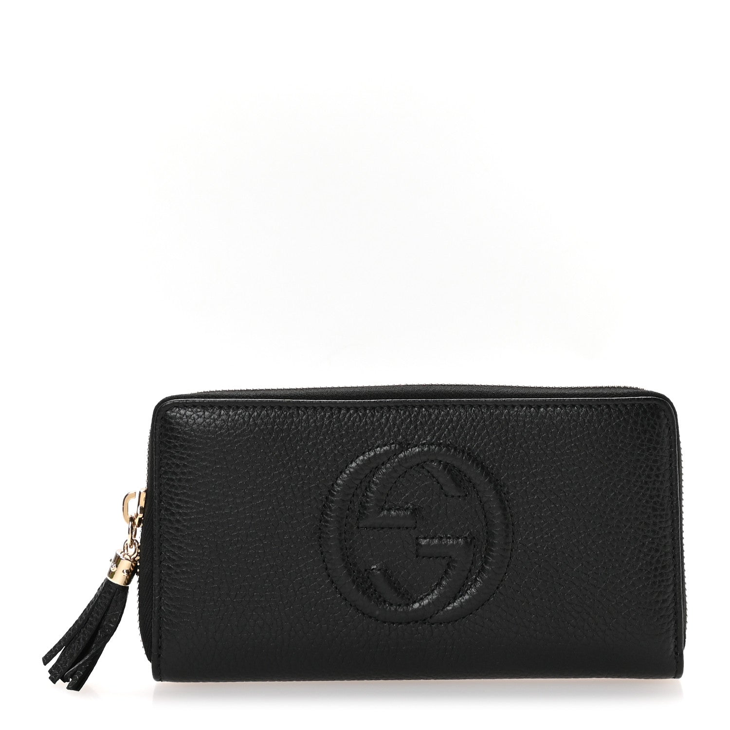 Gucci Pebbled Calfskin Soho Zip Around Wallet Black 1 of 8