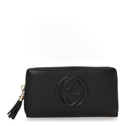 Gucci Pebbled Calfskin Soho Zip Around Wallet Black 1 of 8
