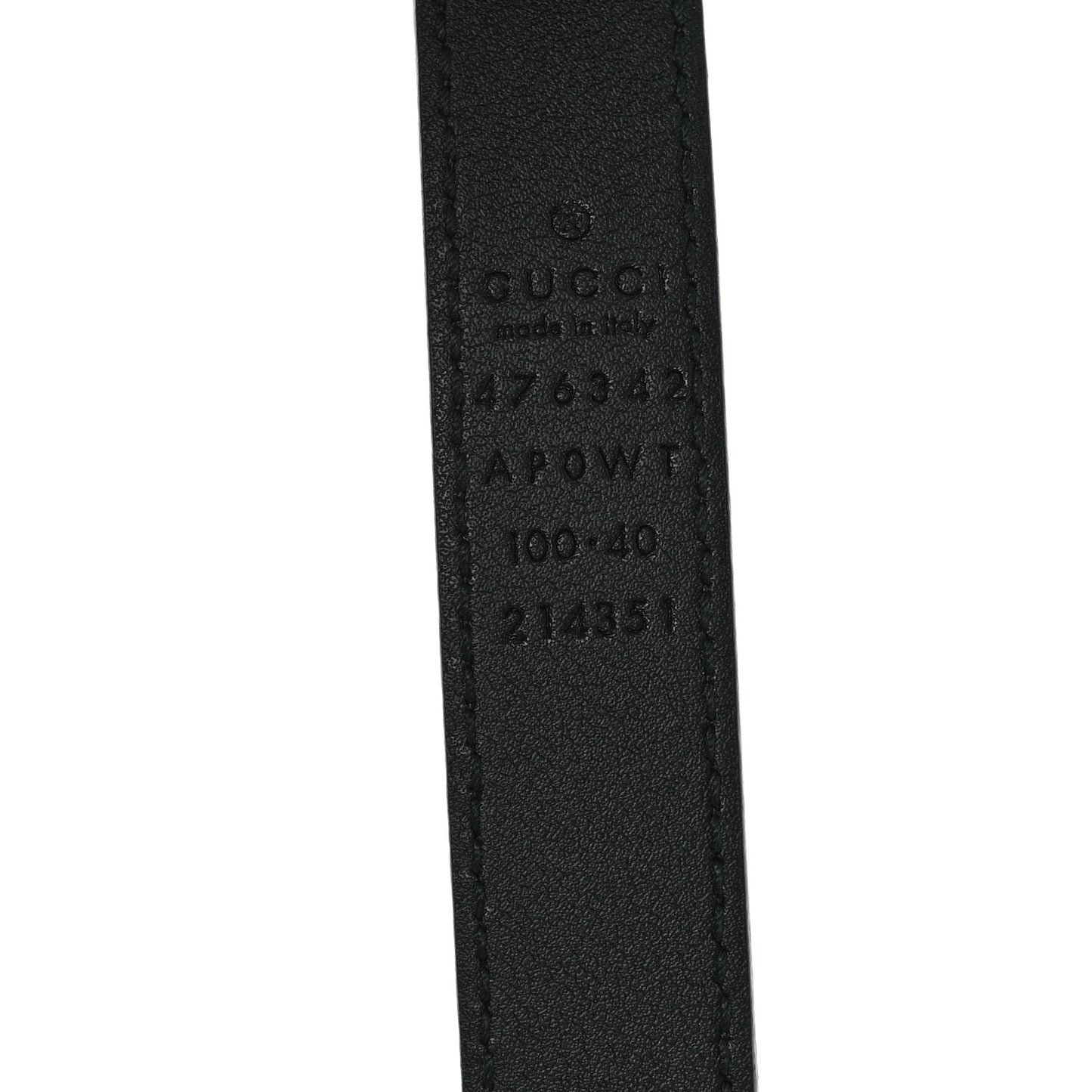 Moon Calfskin Pearl Double G 20mm Belt 100 40 Black Cream