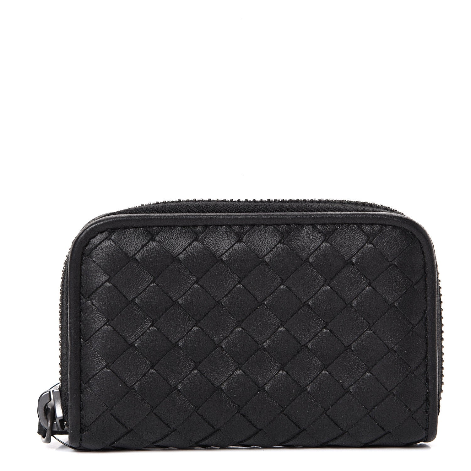 Bottega Veneta Nappa Intrecciato Zip Around Coin Purse Black 1 of 7