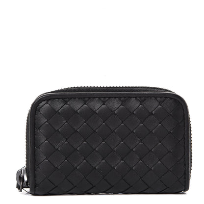 Bottega Veneta Nappa Intrecciato Zip Around Coin Purse Black 1 of 7