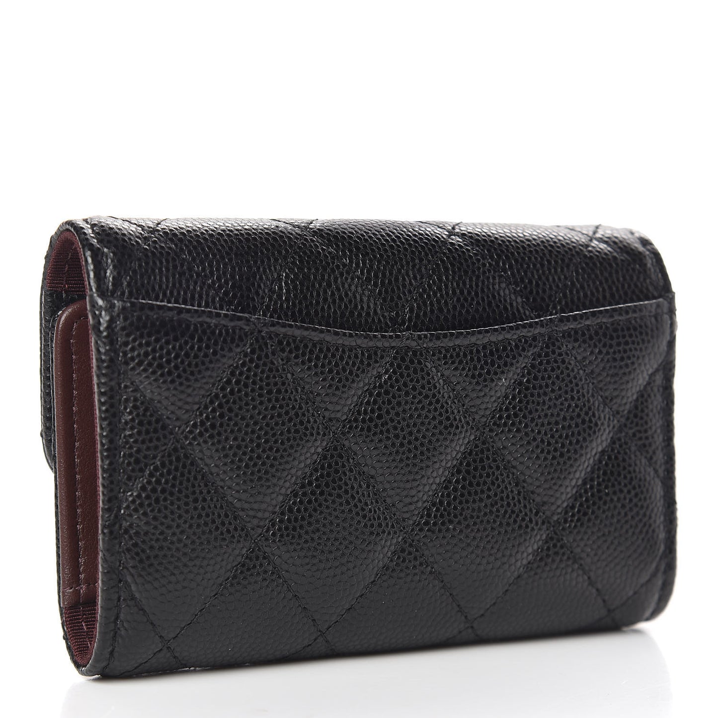 Caviar Quilted Classic 4 Key Holder Wallet Black