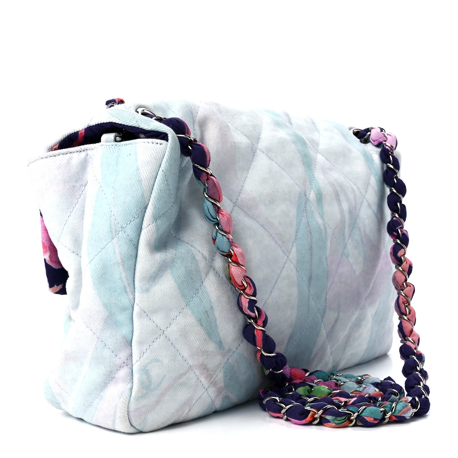 Chanel Canvas Quilted Jungle Jeans Flap White Multicolor 3 of 12