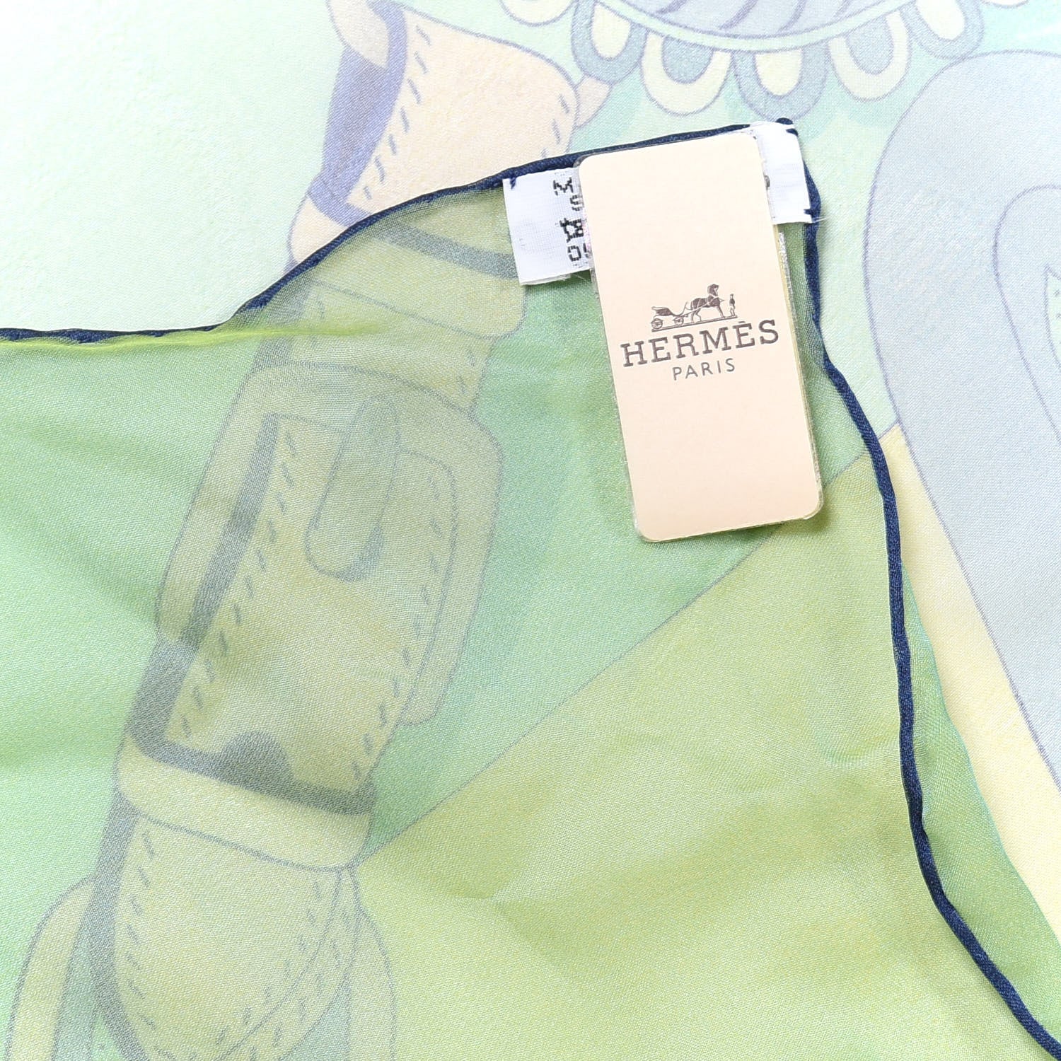 Hermes Silk Mousseline Festival Des Amazones Shawl 140 Vert Jaune Vert De Gris 4 of 4