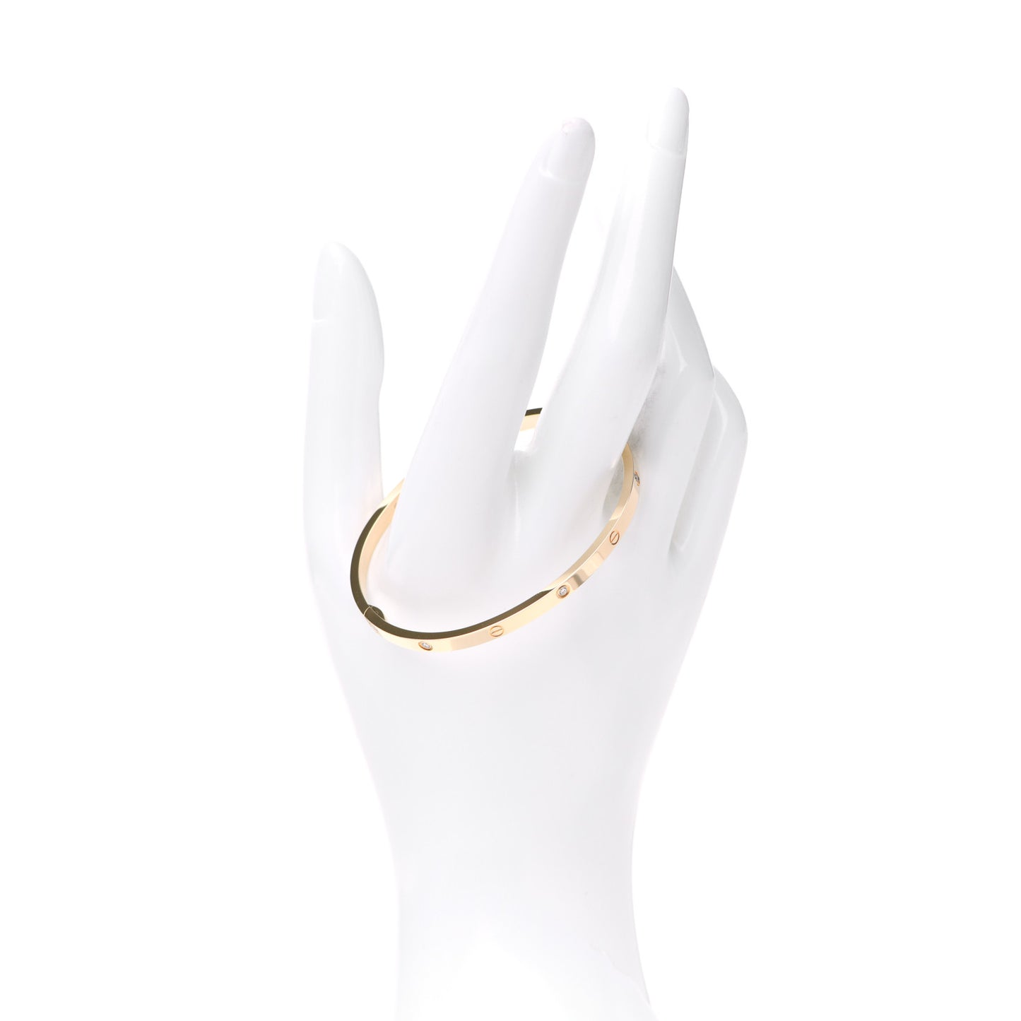 18K Yellow Gold 6 Diamond Small LOVE Bracelet 17