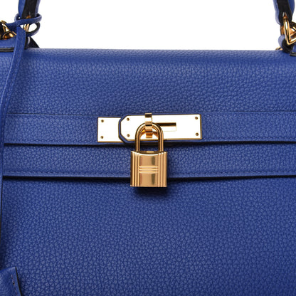 Hermes Togo Kelly Retourne 35 Bleu Electrique 10 of 11