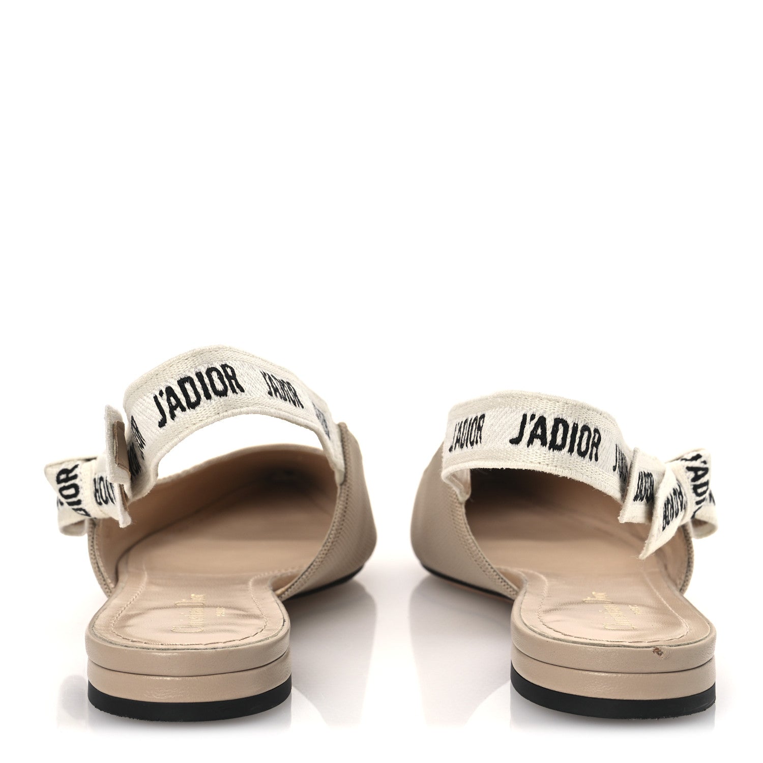 Christian Dior Technical Canvas Ribbon J'Adior Slingback Ballet Flats 38.5 Powder Nude 6 of 12