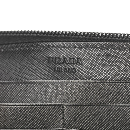 Prada Tessuto Nylon Zip Around Wallet Black 6 of 7