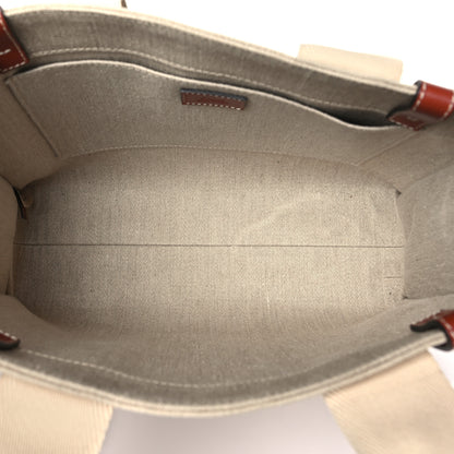 Chloe Cotton Calfskin Medium Woody Ribbon Tote White Brown 5 of 11