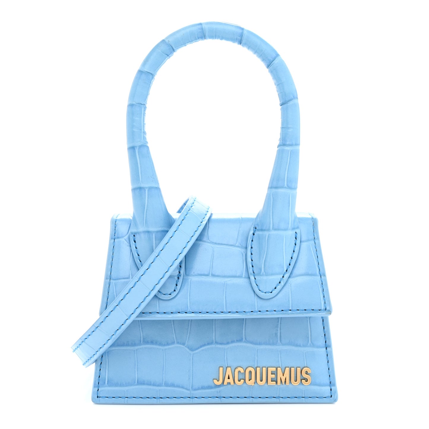 Calfskin Crocodile Embossed Le Chiquito Blue