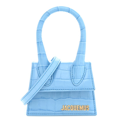 Jacquemus Calfskin Crocodile Embossed Le Chiquito Blue 1 of 9