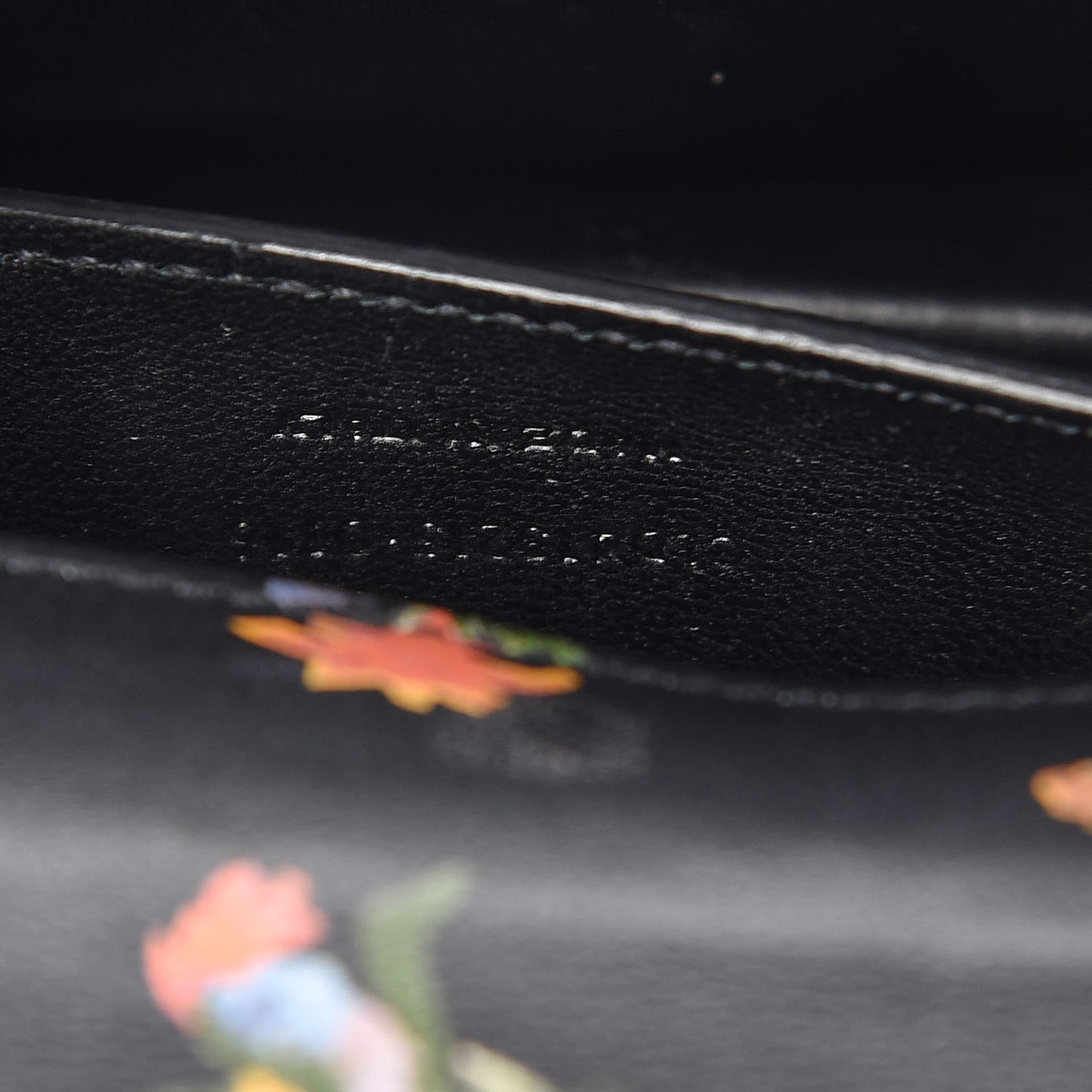 Calfskin Prairie Flower Printed Small Monogram Clutch Black Multicolor