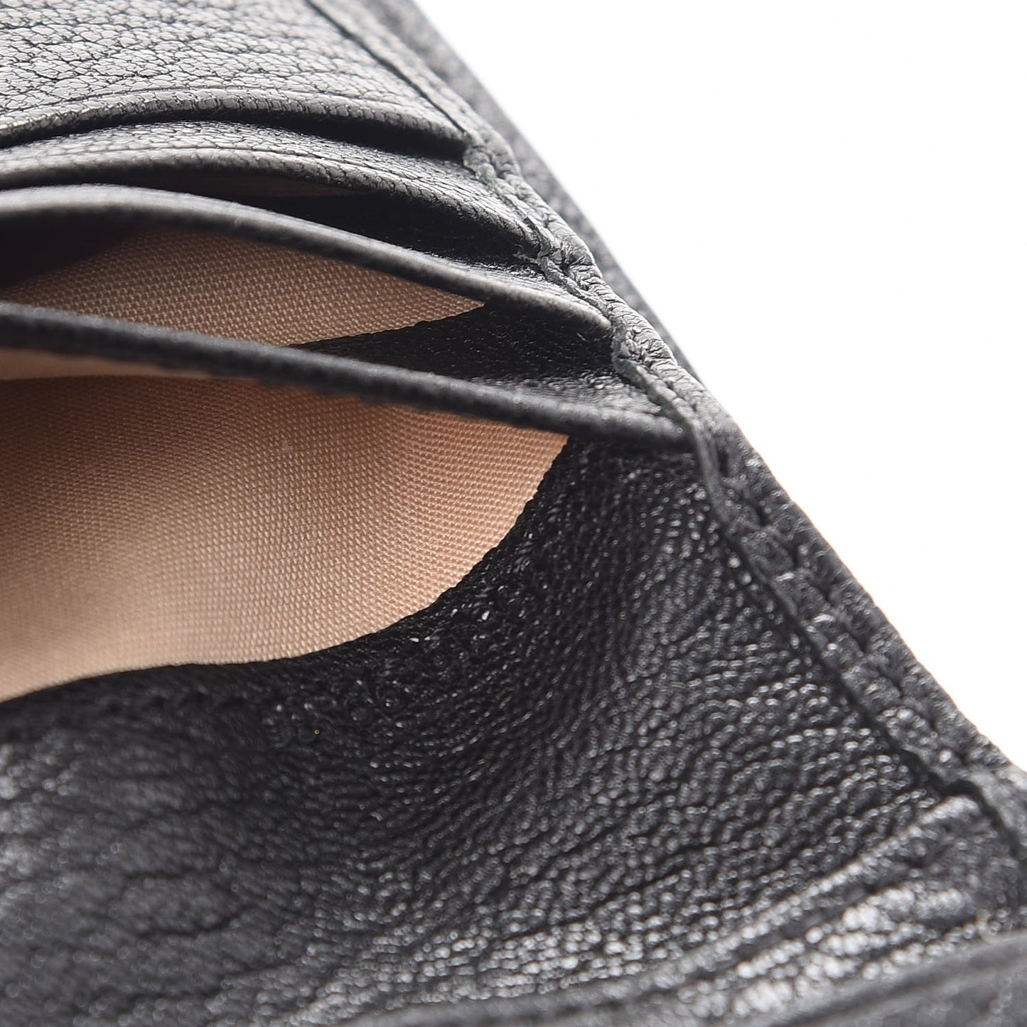 Grained Lambskin Drew Square Wallet Black