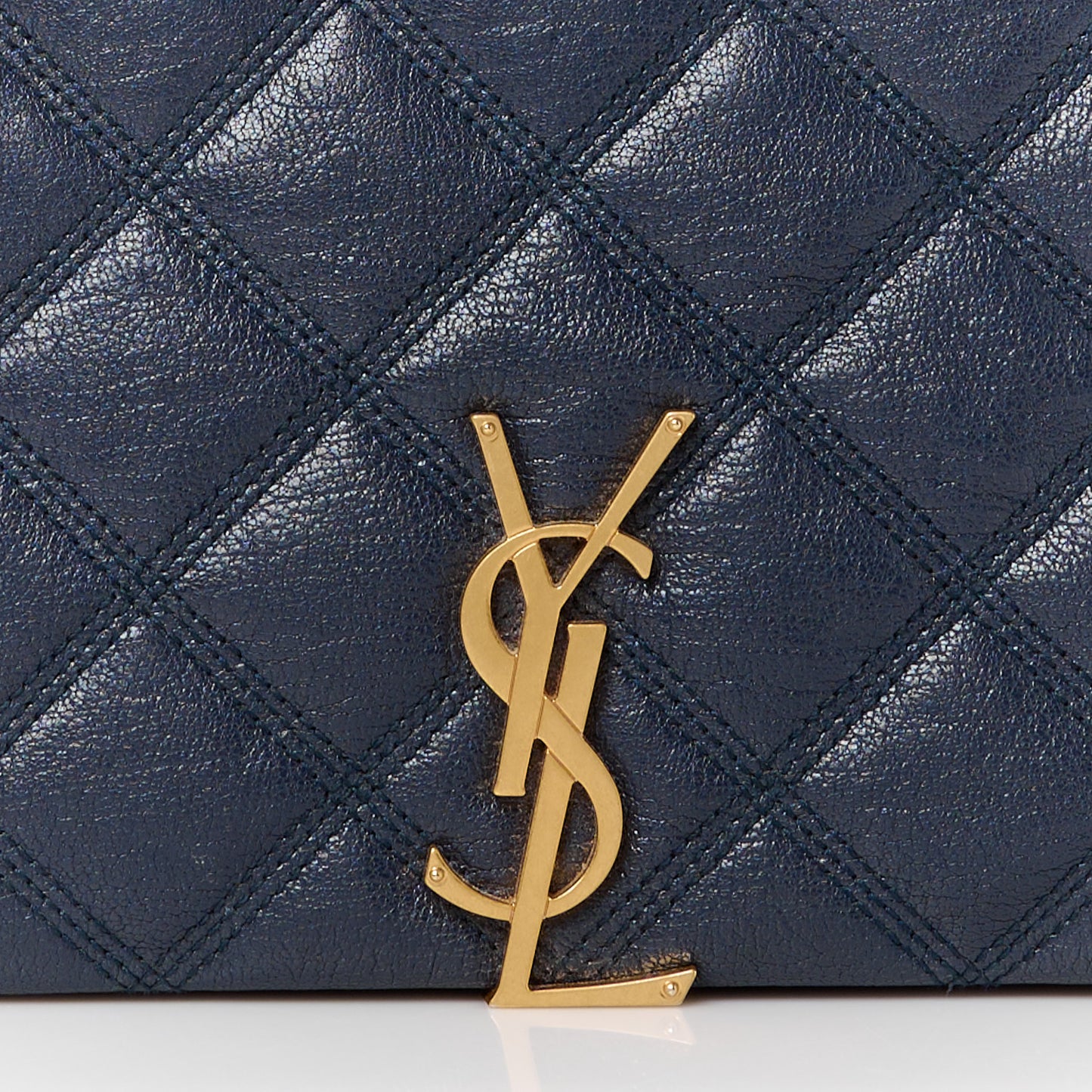 Lambskin Quilted Mini Becky Chain Bag Blue Charron