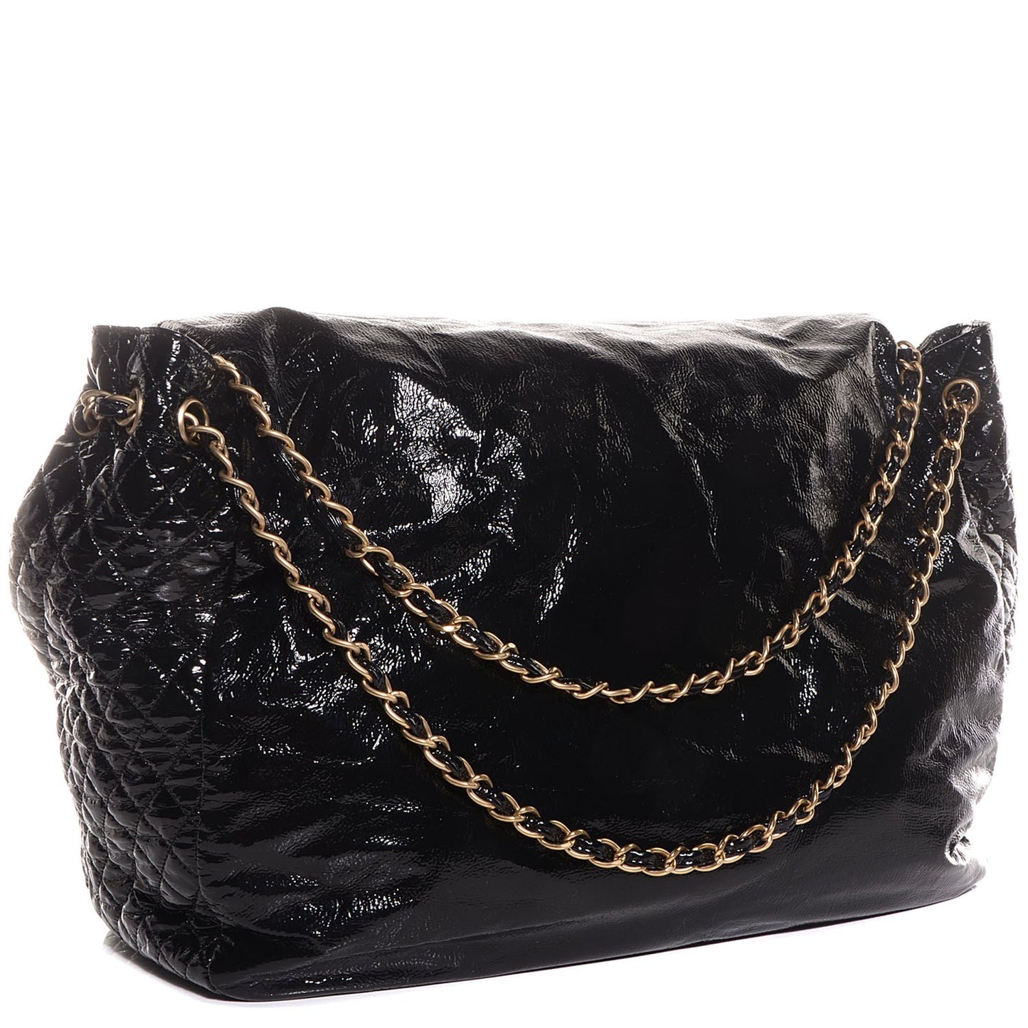Vinyl Rock and Chain XL Flap Black