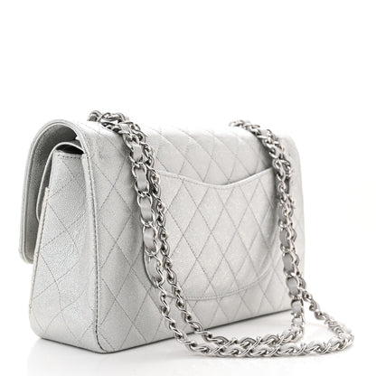Chanel Glittered Metallic Caviar Quilted Medium Double Flap Silver 3 of 11