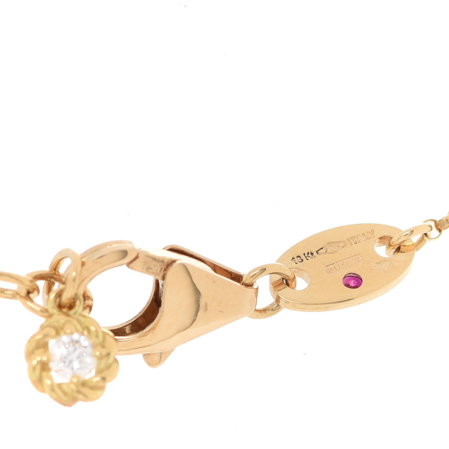 Roberto Coin 18K Yellow Gold Diamond Barocco Braid Y Drop Necklace 5 of 5