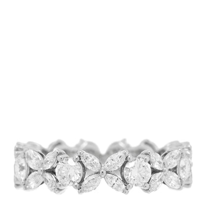 Tiffany Platinum Diamond Victoria Alternating Band Ring 53 6.25 1 of 5