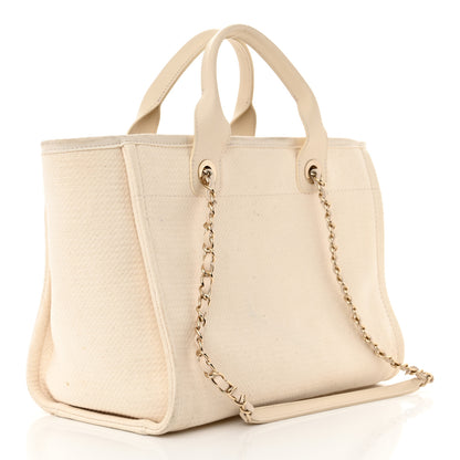 Chanel Mixed Fibers Small Deauville Tote White 4 of 14