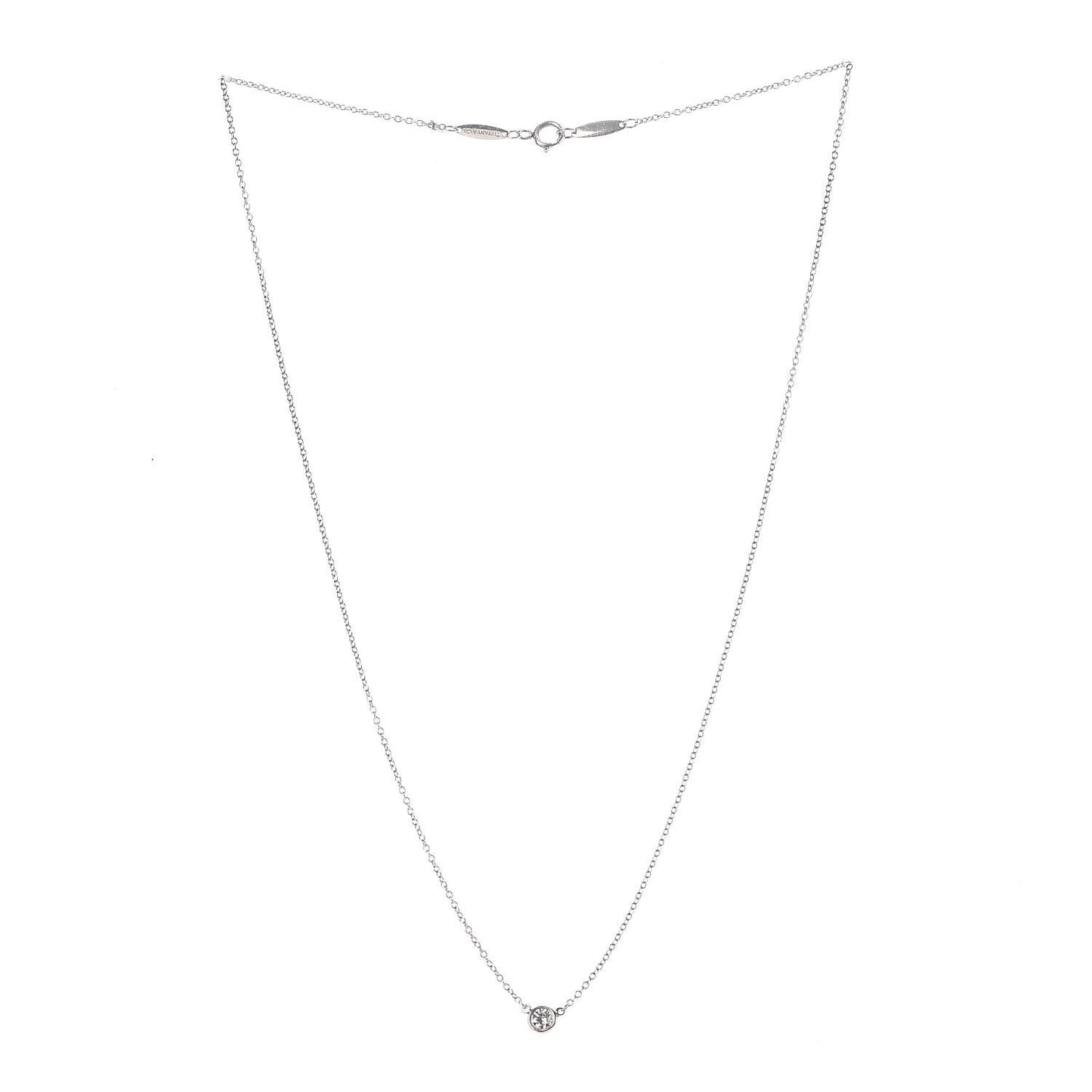 Platinum Diamond .12ct Elsa Peretti Diamonds by the Yard Pendant Necklace
