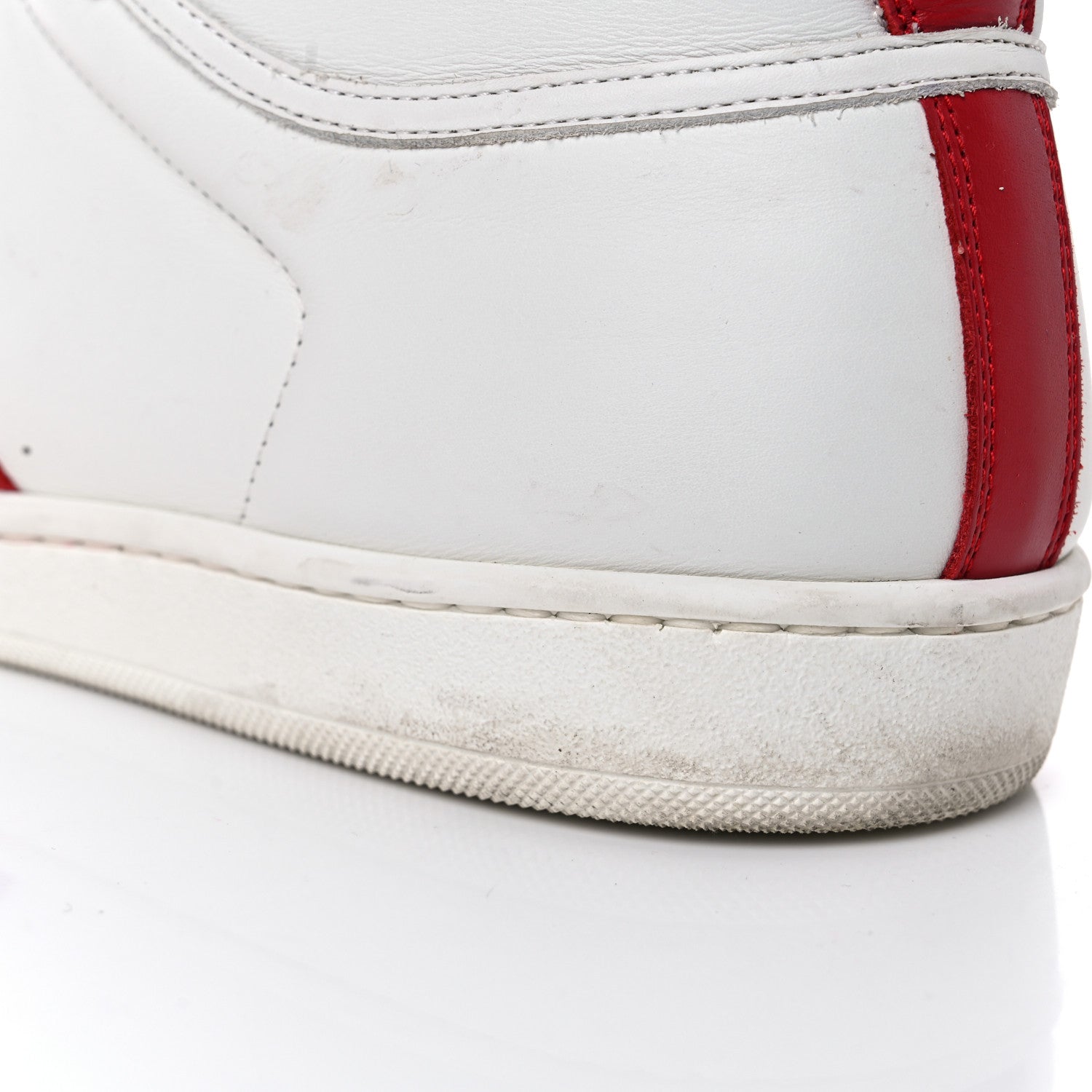 Saint Laurent Calfskin Court Classic SL/10H High Top Sneakers 43 White Red 24 of 25