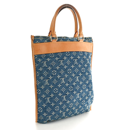 Louis Vuitton Monogram Denim Sac Plat Blue 3 of 11