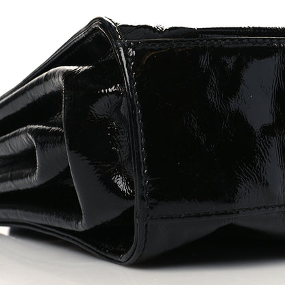 Chanel Patent Mademoiselle Lock Convertible Wrist Clutch Bag Black 9 of 10