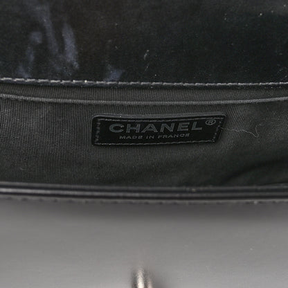 Chanel Glazed Calfskin Quilted Medium Chain Around Boy Flap Black 6 of 10