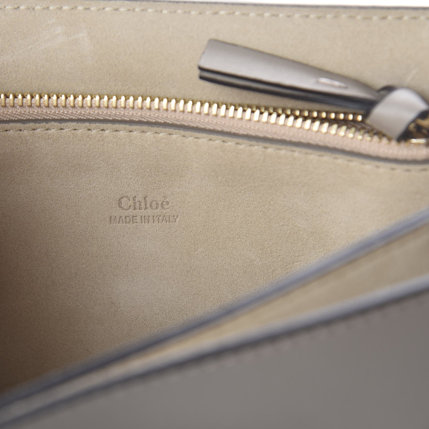 Chloe Calfskin Suede Medium Faye Shoulder Bag Motty Grey 7 of 8