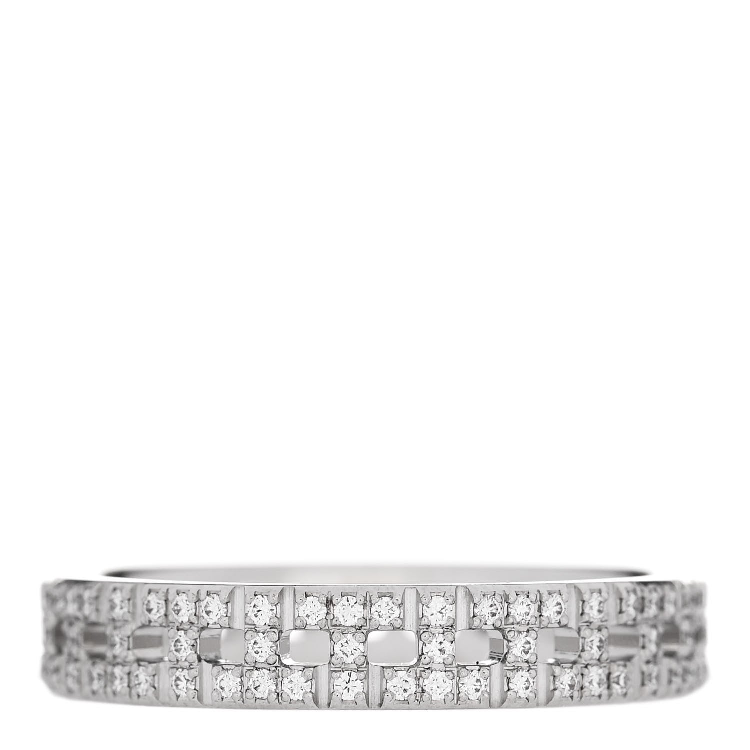 Tiffany 18K White Gold Diamond T True Narrow Band Ring 54 7 3 of 5