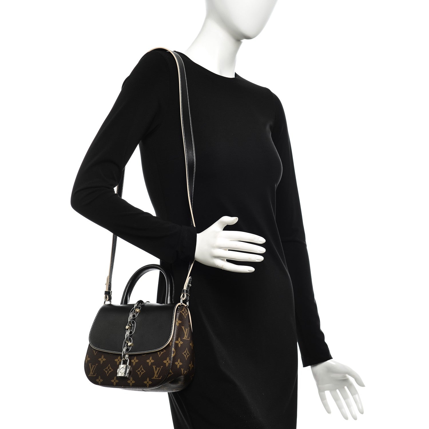Louis Vuitton Calfskin Monogram Chain It Bag PM Black 2 of 6