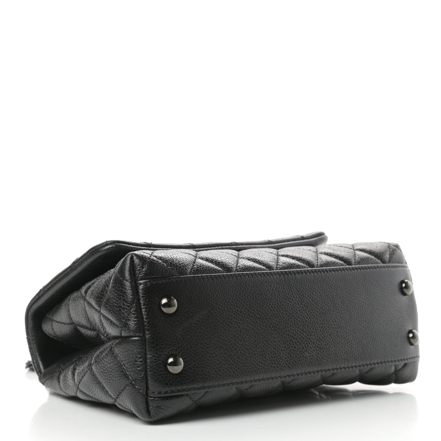 Caviar Quilted Mini Coco Handle Flap So Black
