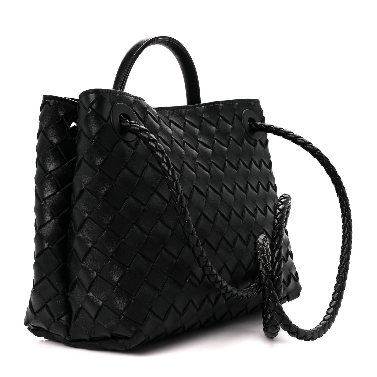 Nappa Intrecciato Small Andiamo Shoulder Bag Black