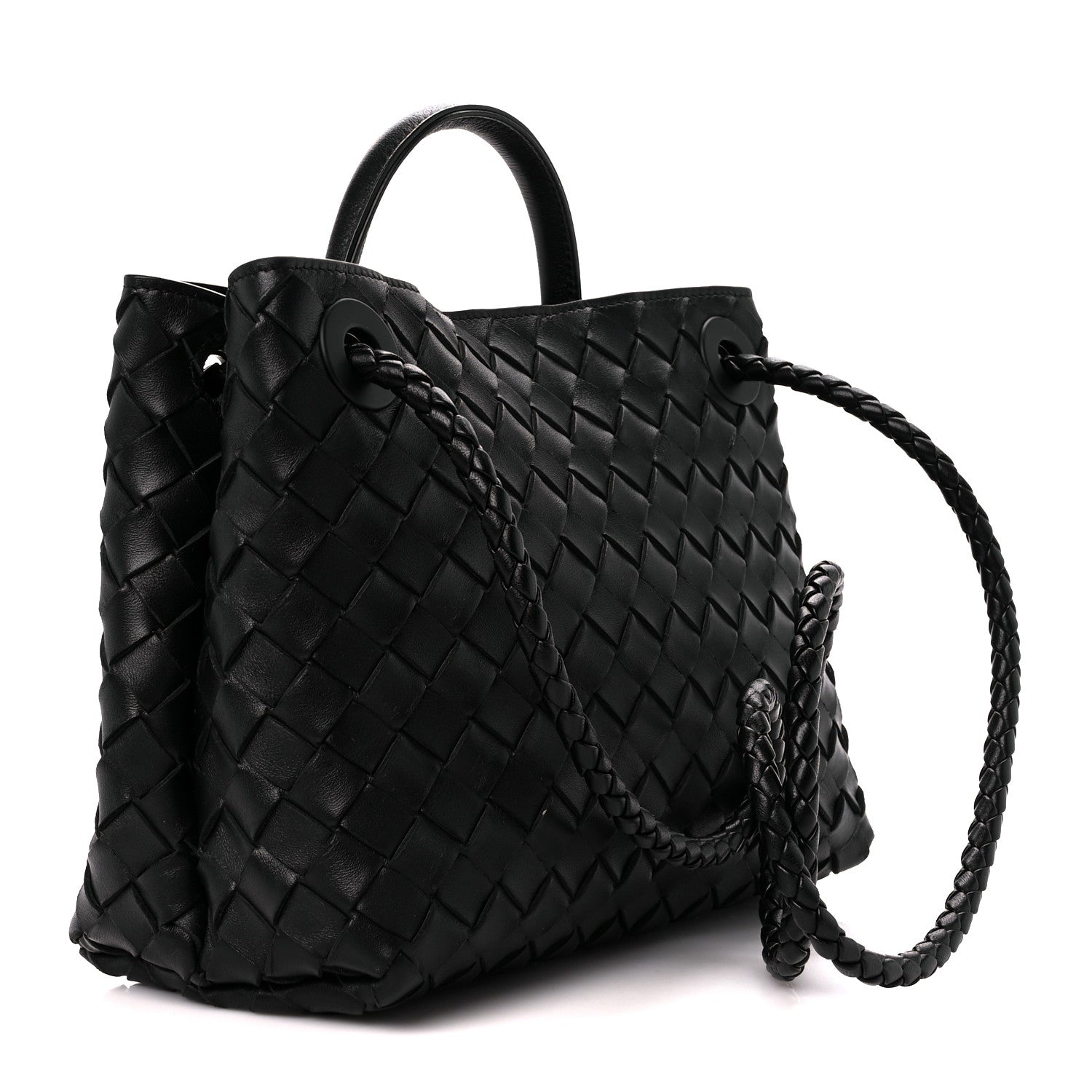Bottega Veneta Nappa Intrecciato Small Andiamo Shoulder Bag Black 3 of 10
