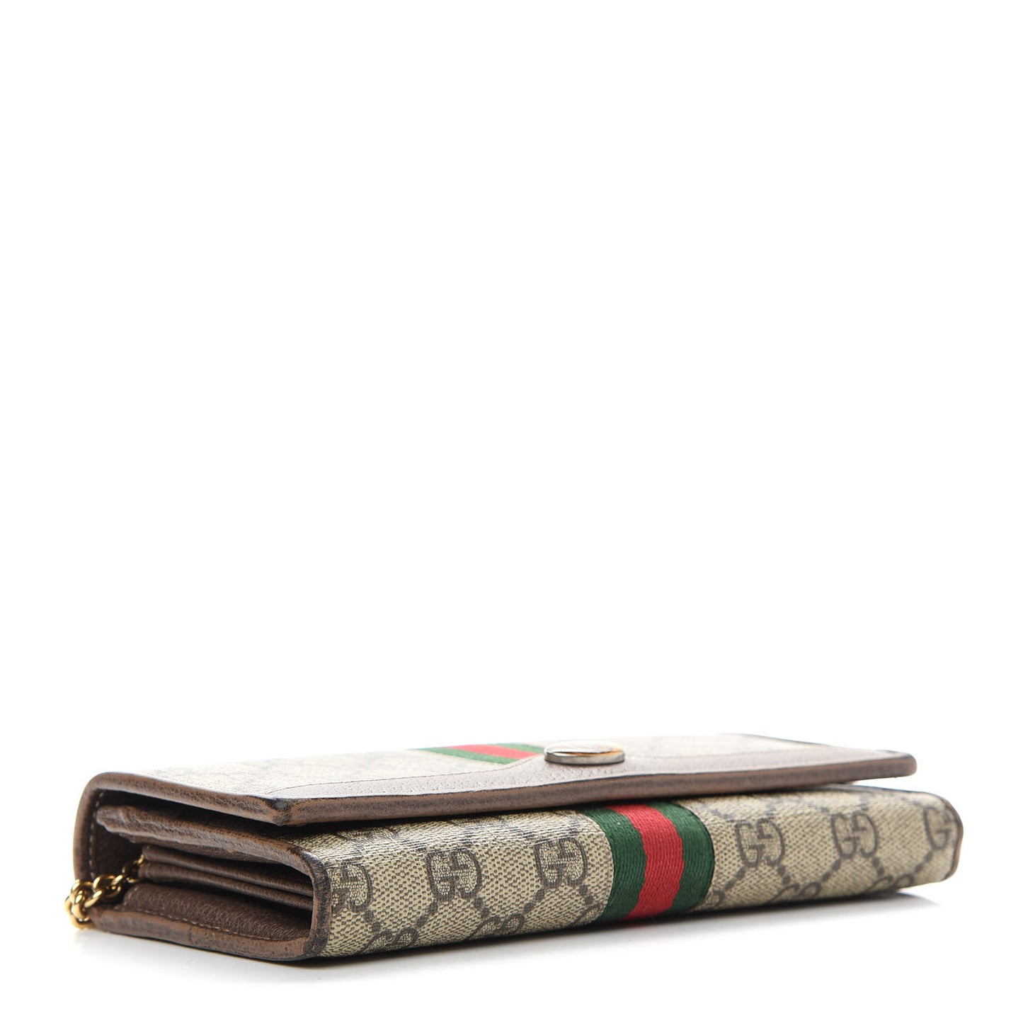 GG Supreme Monogram Web Ophidia Wallet On Chain Brown