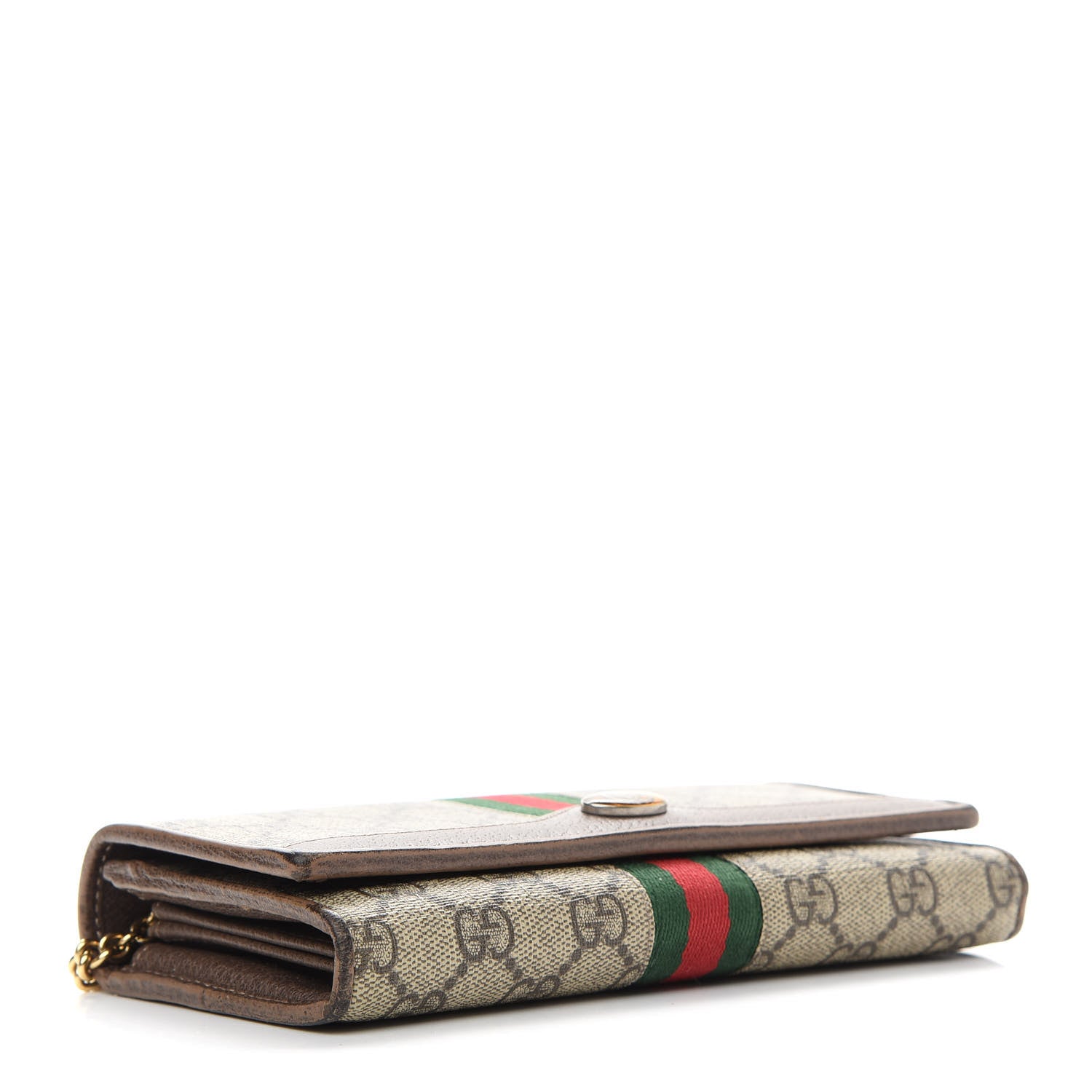 Gucci GG Supreme Monogram Web Ophidia Wallet On Chain Brown 4 of 14