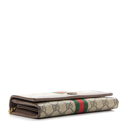 Gucci GG Supreme Monogram Web Ophidia Wallet On Chain Brown 4 of 14