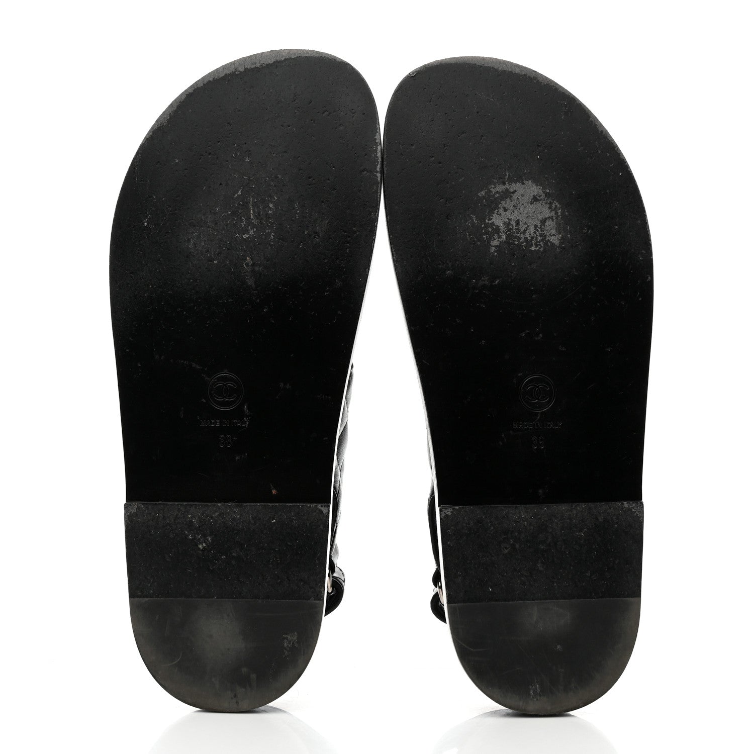 Chanel Lambskin Velcro Dad Sandals 38 Black 5 of 8
