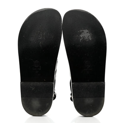Chanel Lambskin Velcro Dad Sandals 38 Black 5 of 8