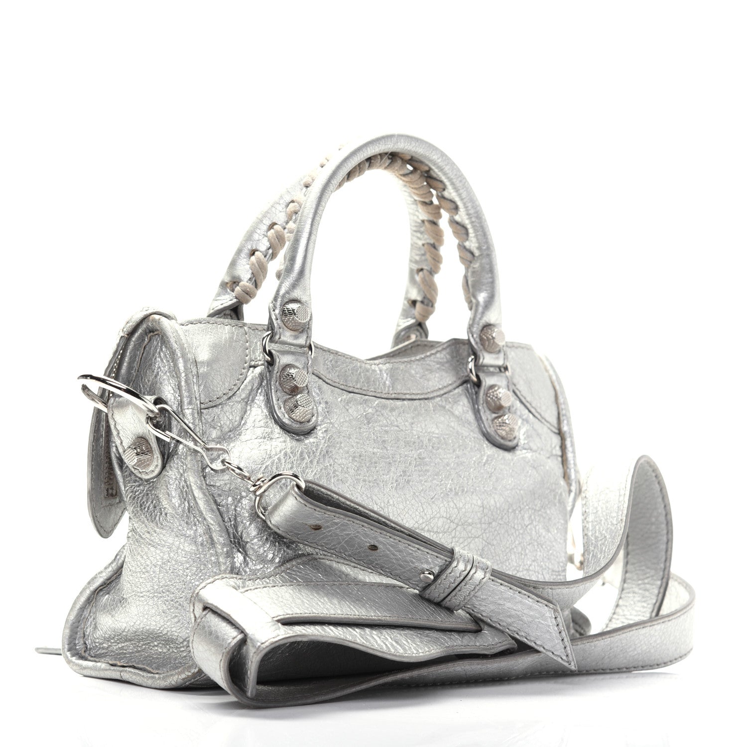 Balenciaga Agneau Giant 12 Silver Hardware Mini City Gris Aluminum 4 of 20
