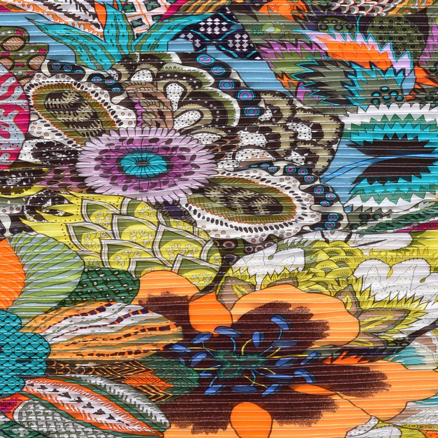 Silk Plisse Scarf 90